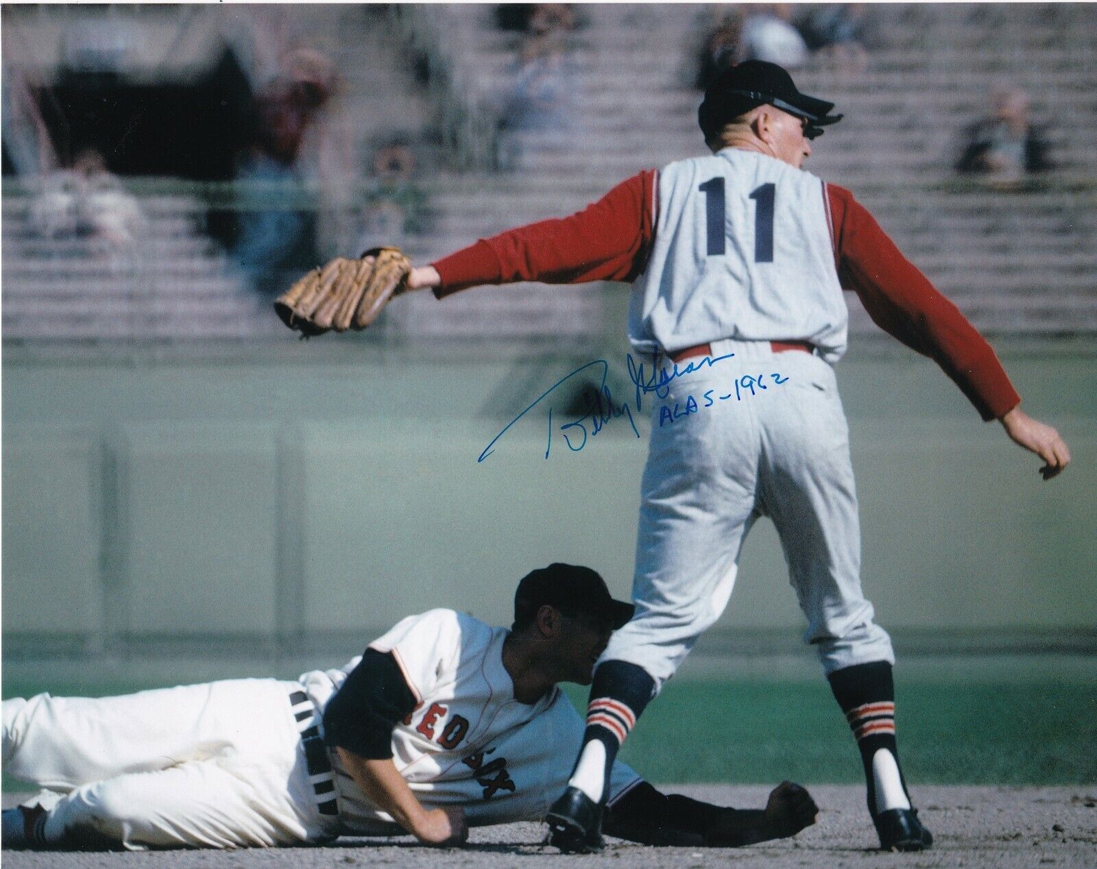 BILLY MORAN CLEVELAND INDIANS AL ALL STAR 1962 ACTION SIGNED 8x10