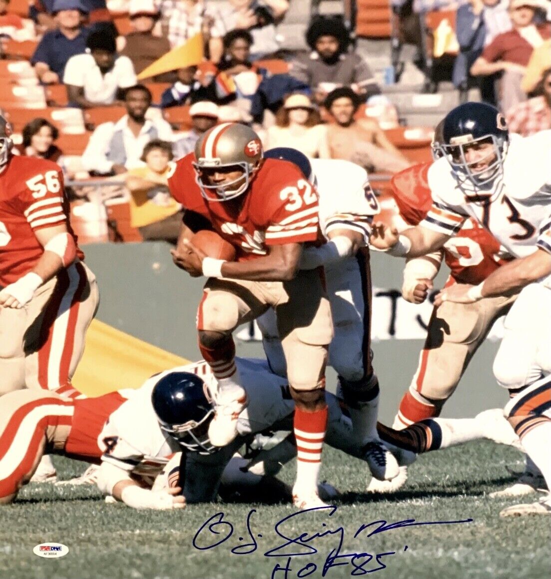 OJ Simpson Signed 16x20 Photo Poster painting S.F. 49ers PSA AF36554 w/ Inscription