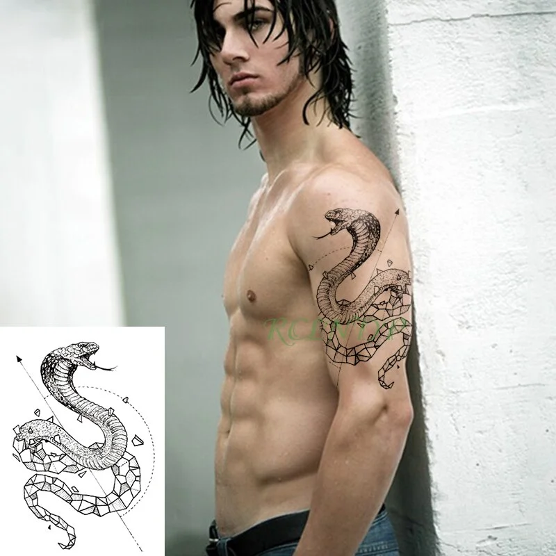 Sdrawing Temporary Tattoo Sticker Wolf Head Tribal Totem Design Pattern Fake Tatto Flash Tatoo Body Art for Girl Women Men