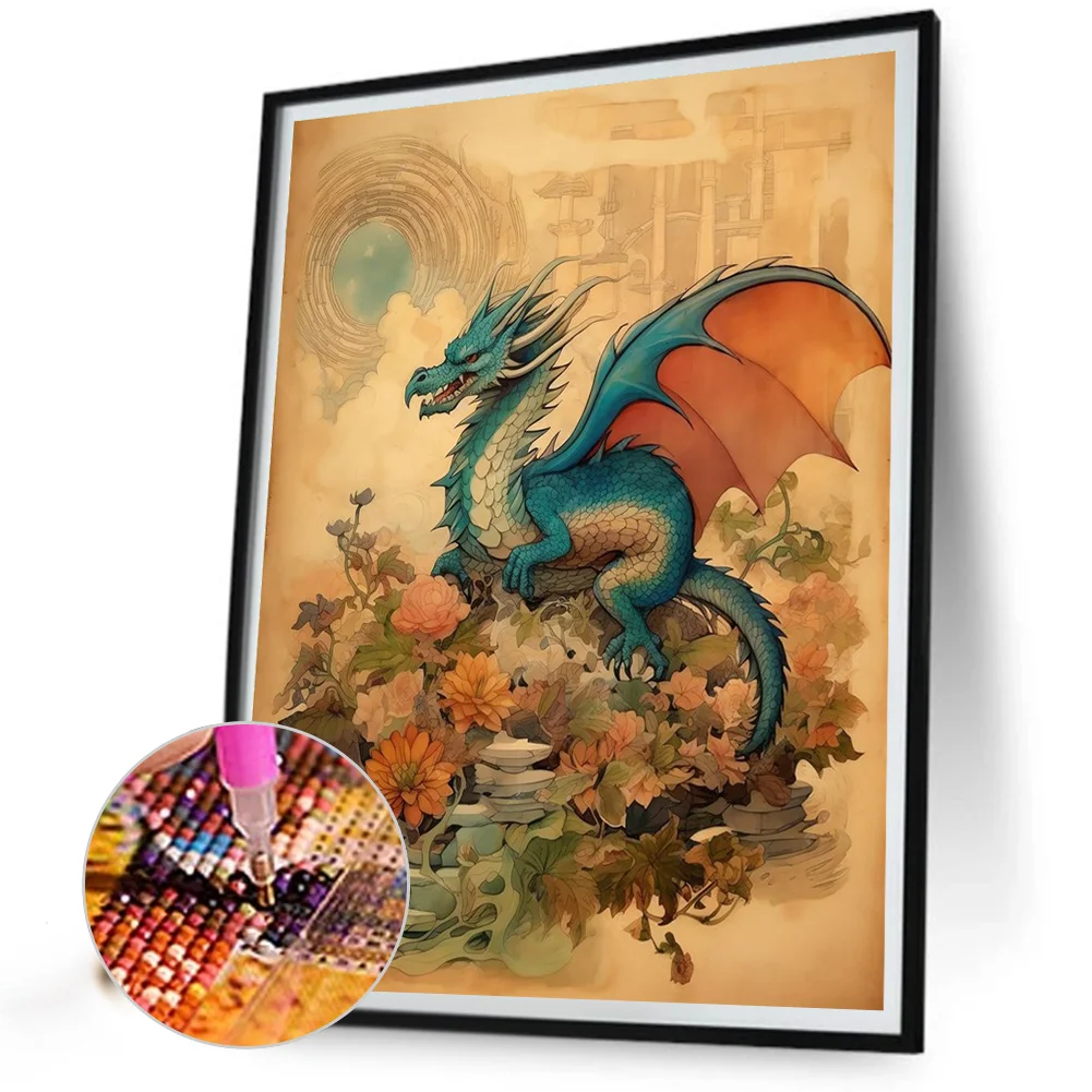 Full Round Diamond Painting 40*50cm - Qinglong