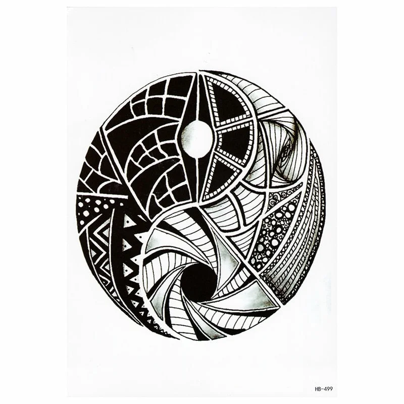 TRIBAL YIN YANG TEMPORARY TATTOO, MAORI, BLACK, MENS, WOMENS, STICKER TATTOO ARM