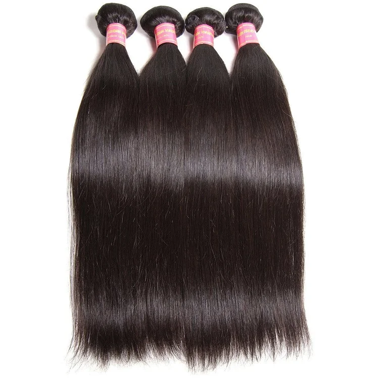 4pcs/pack Virgin Indian Straight Weave Pure Indian Human Hair Natural Color