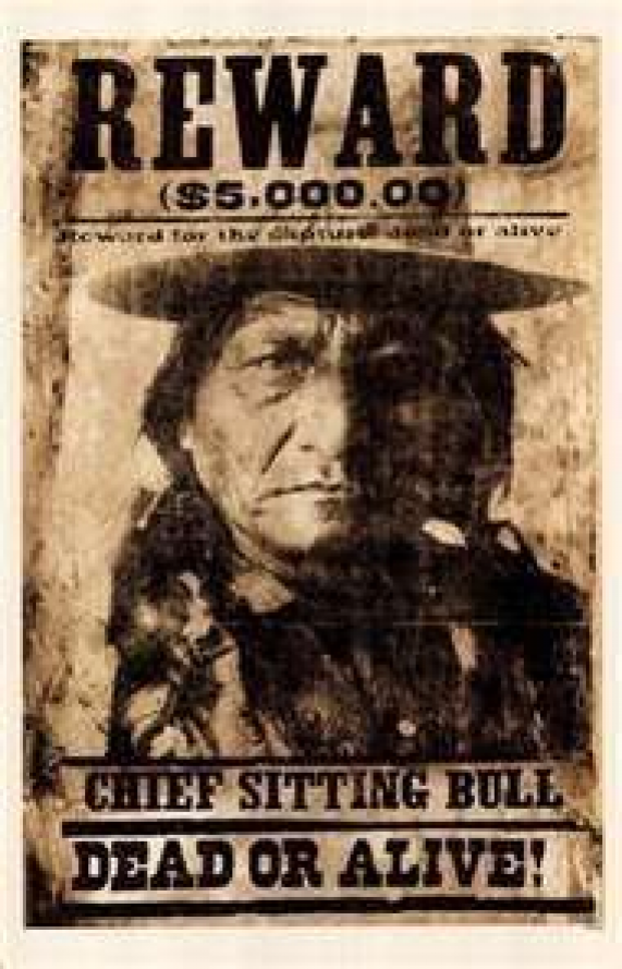 SITTING BULL LAKOTA CHIEF WANTED POSTER 8.5X11 Photo Poster painting PICTURE NATIVE INDIAN WEST