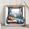 Diamond Painting-DIY Full Round Drill Winter Window