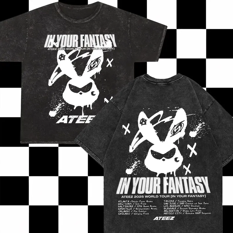 Ateez World Tour In Your Fantasy Black Washed T-Shirt