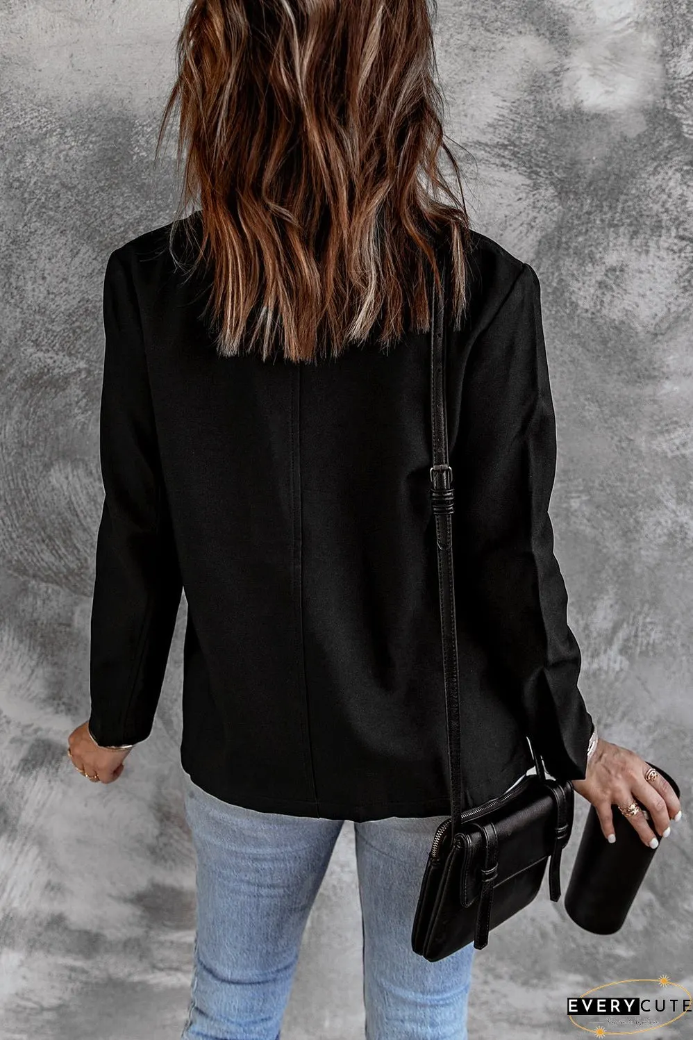 Solid Color Long Sleeve Blazer
