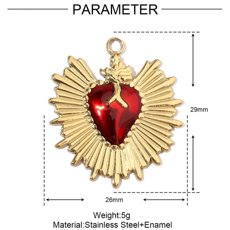 3 PCS/Package 13 * 20mm 14*27mm 28*39mm Titanium Steel Rhinestones Santa Claus Cherry Snowman Pendant Jewelry Accessories