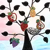 5pcs DIY Full Drill Diamond Paintng Special-shaped Fruit Keychains Kit