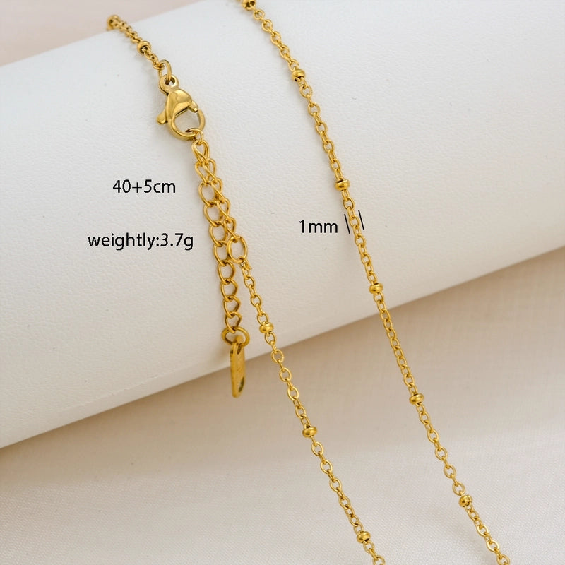 Basic Minimalist Solid Color 304 Stainless Steel 18K Gold Plated Necklace