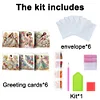 6Pcs Diamond Painting Greeting Card Dress Girl Diamond Handmade Card for Friends