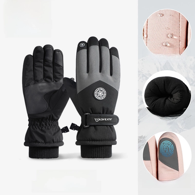 Winter Ski Gloves Outdoor Velvet Warm Electric Bike Riding Gloves Non-slip Waterproof Touch Screen Gloves SK28