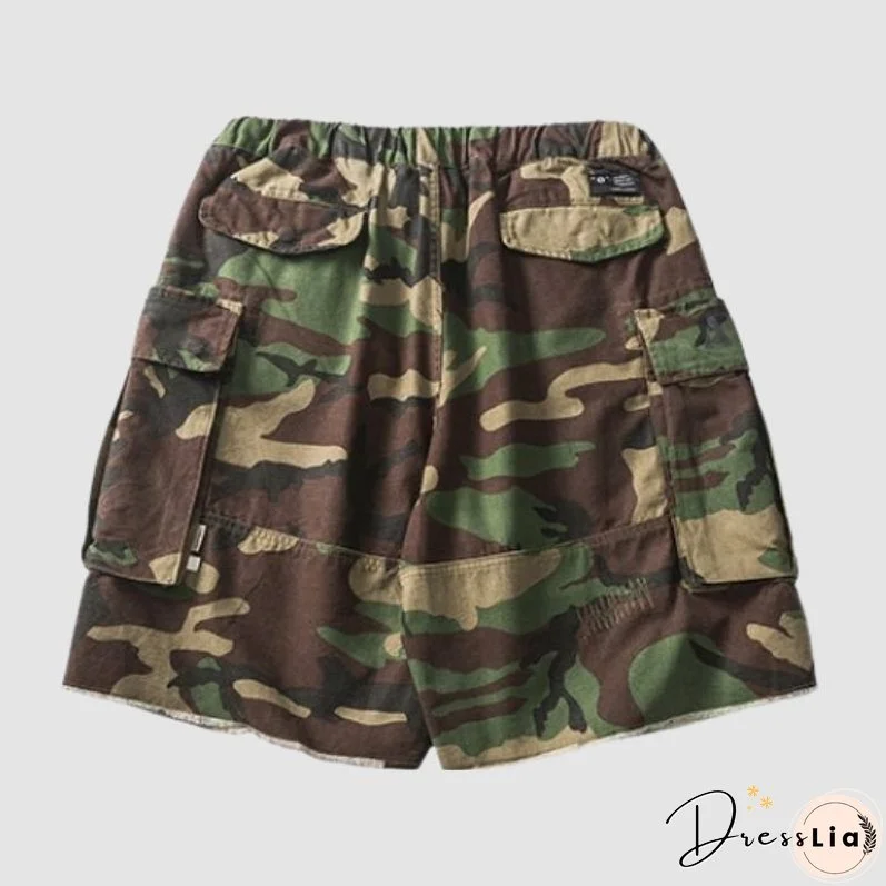 Drawstring Camouflage Shorts