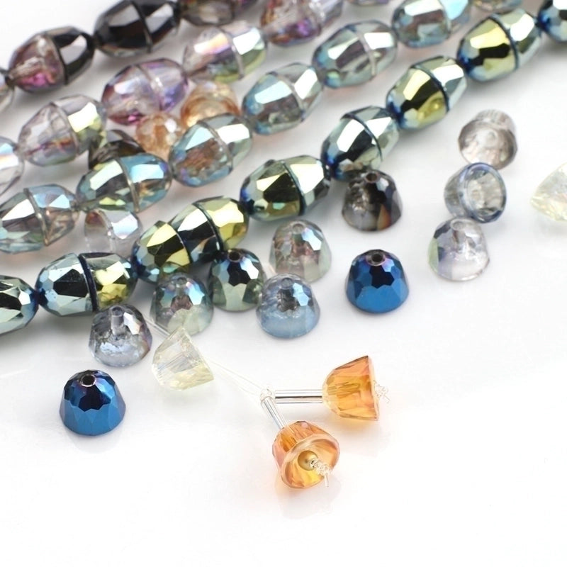 50 PCS/Package 7 * 8mm Hole 1~1.9mm Crystal Glass Solid Color Beads