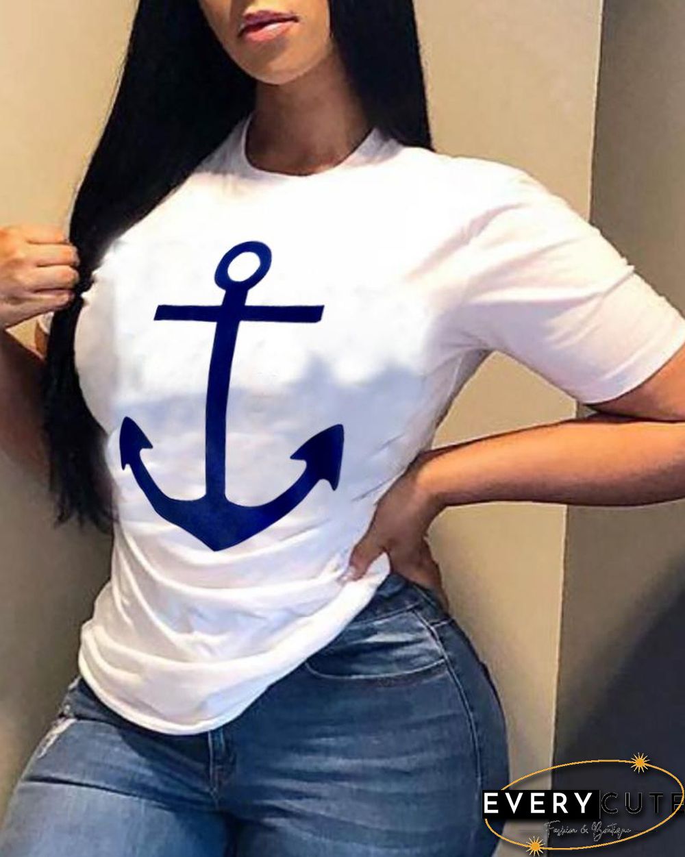 Graphic Print Short Sleeve Casual T-shirt