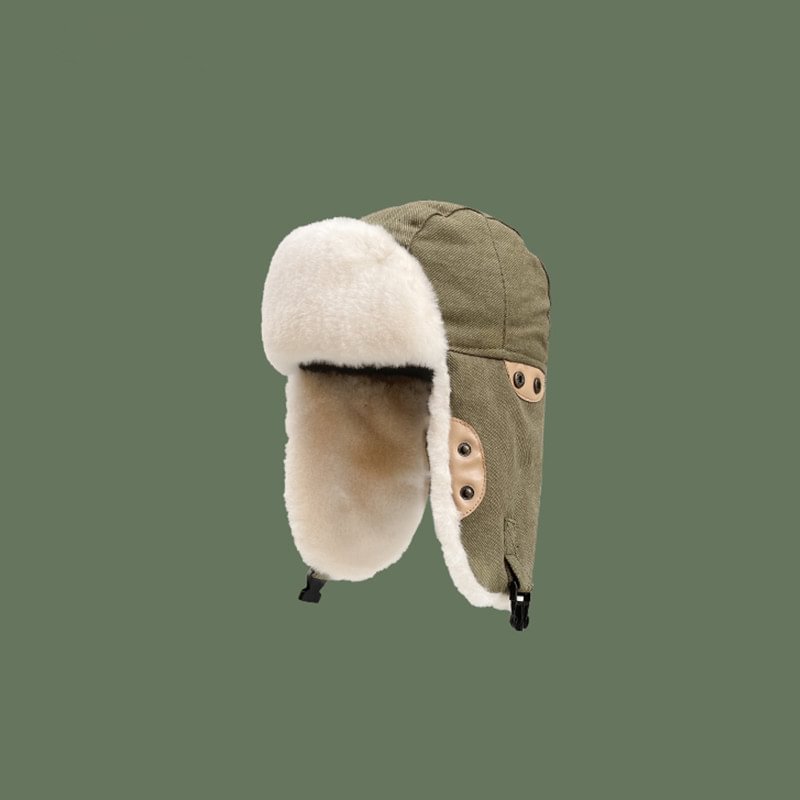 Lynn Thickened Winter Fur Hats - Army Green