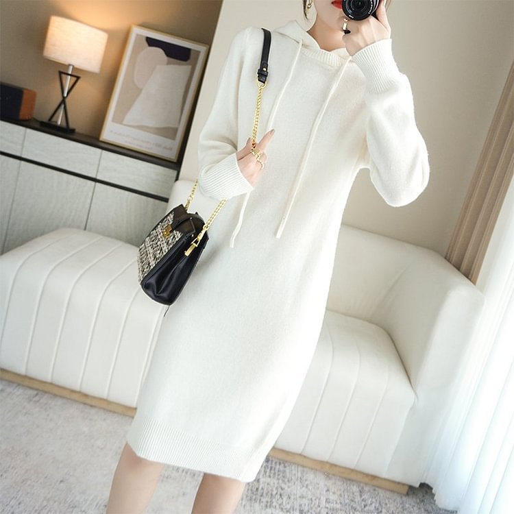 Knitted Long Sleeve Casual Dresses