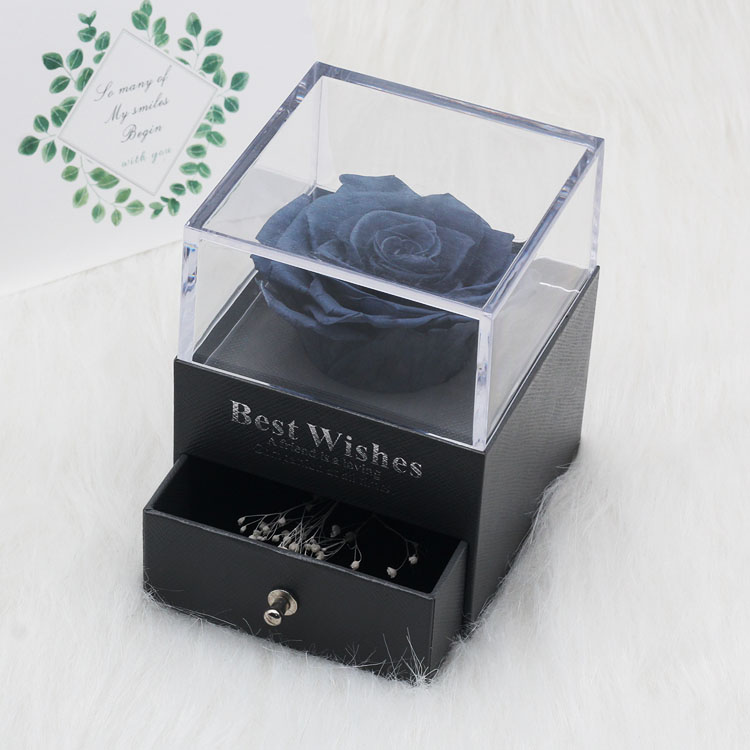 Tegooe DuHouse Forever Roses Preserved Real Flowers in Glass Dome Eternal Flower Gift for Her Valentines Day Anniversary B...