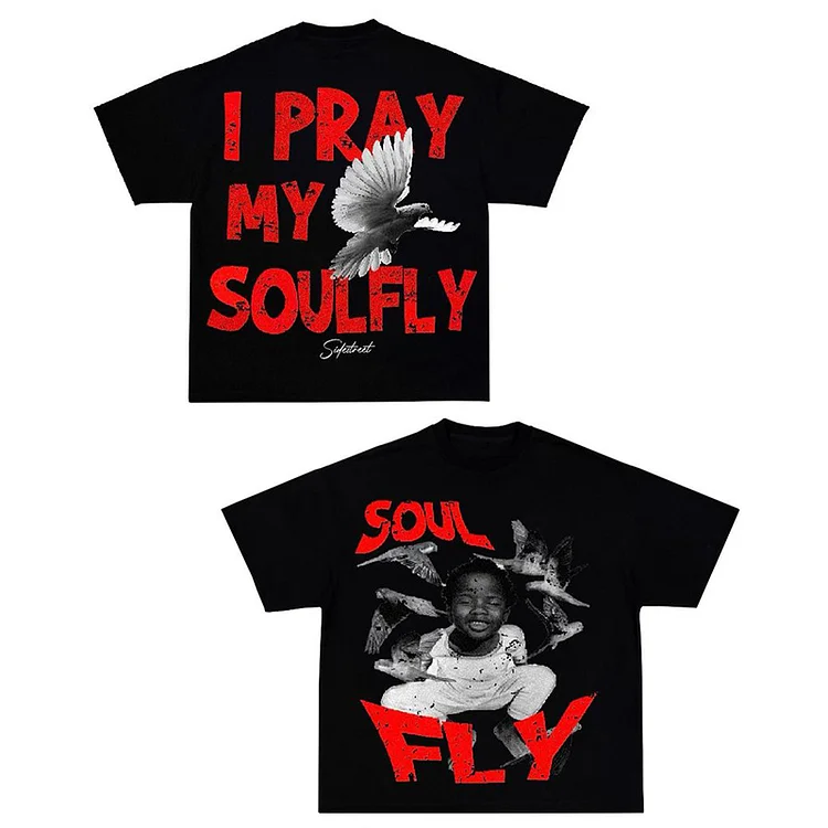 Sopula I Pray My Soul Fly Print Graphic T-Shirt