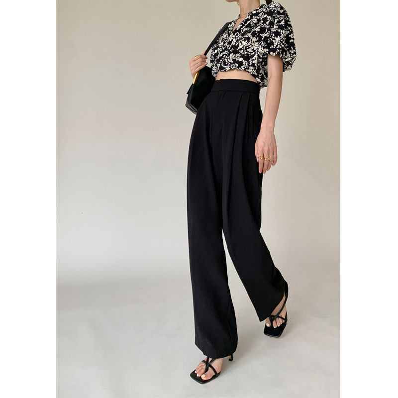 Women's Fashion High Waist Straight Loose Drape Mopping Pants