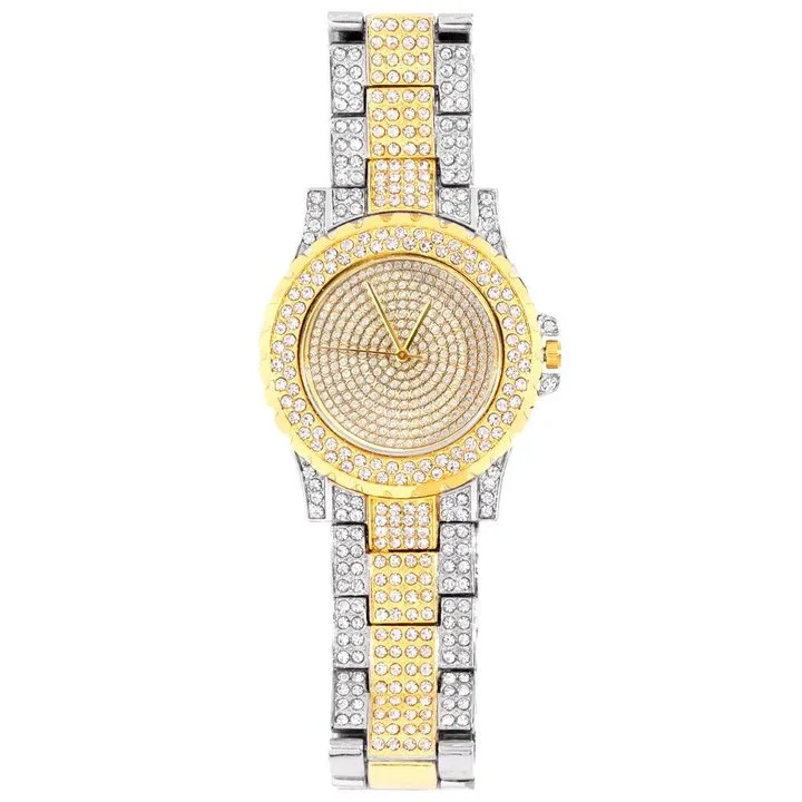 Iced Out Luxury Date Quartz Wrist Watches Hip Hop Jewelry-VESSFUL