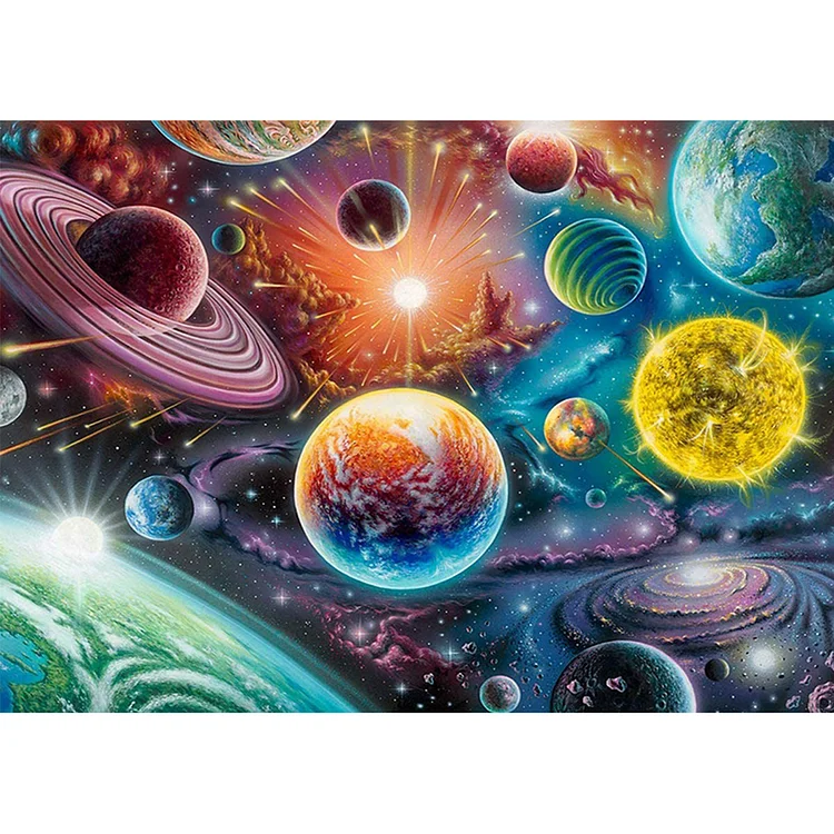Space Universe Planet  Full Round Diamond Painting 40*30CM