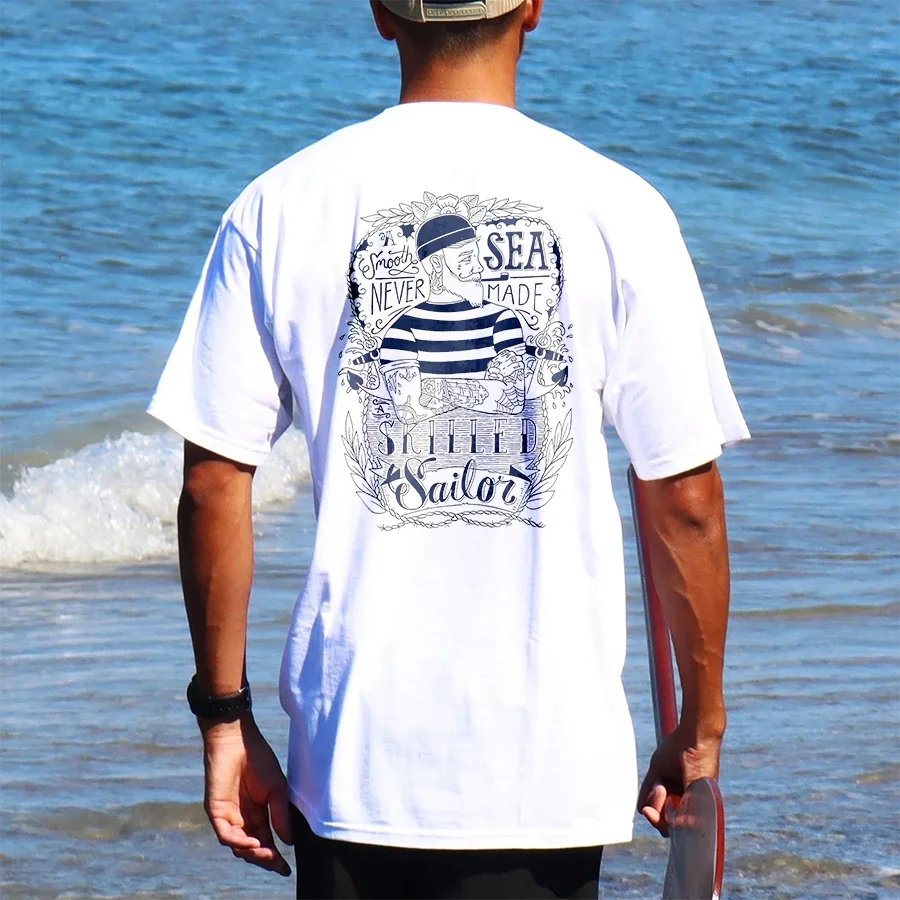 Smooth Sea Never Made Skilled Sailor Printed Men's T-shirt