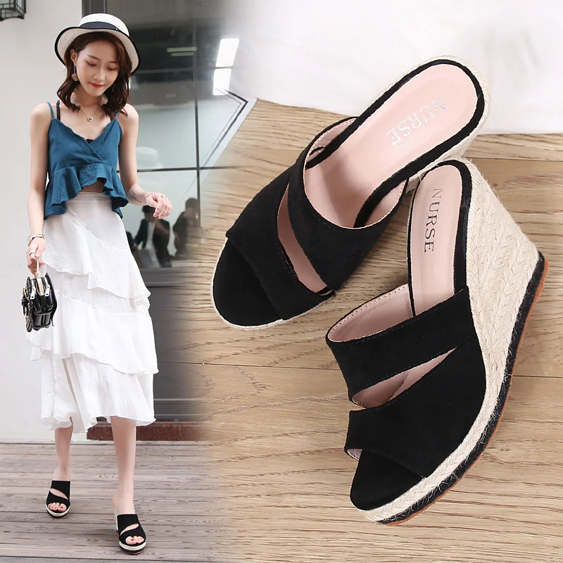 Wongn Wongn Cool Drag Women Summer Fashion Wear 2023 New Heighten Platform Shoes Platform High Heel One-Flops