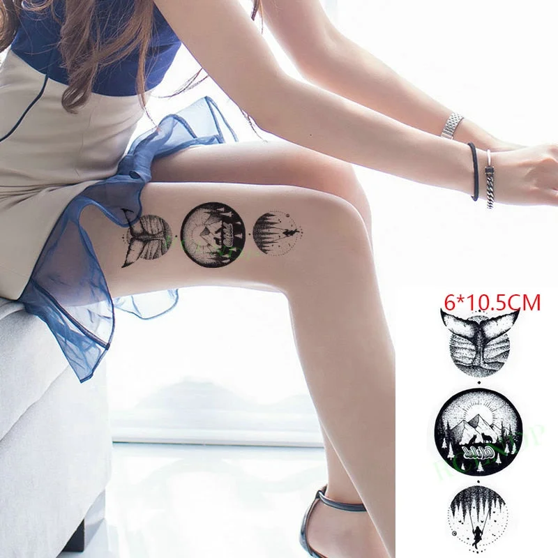 Waterproof Temporary Tattoo Sticker Black Gun AK 47 Flash Tatoo Fake Water Transfer Tatto for Woman Man
