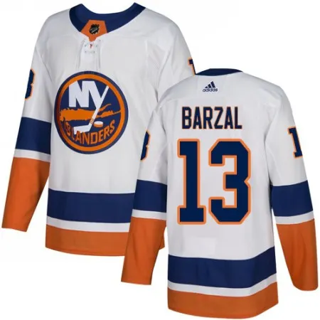 Men's  New York Islanders #13 Mathew Barzal White Stitched NHL Jersey