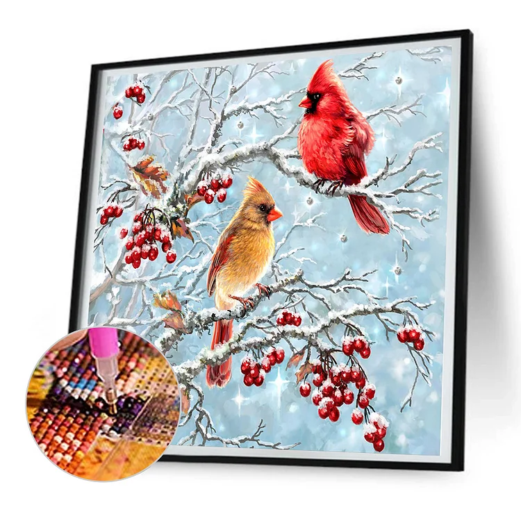 4pcs/Set Cardinal - Full Round - Diamond Painting (30*30cm)