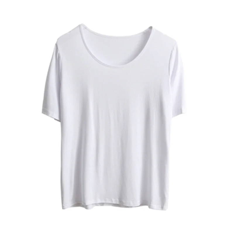 Hirsionsan Modal T Shirt Women Summer Candy Color O Neck Basic Tshirts 9 Colors Tees for Ladies Ins Comfortable Female Tops