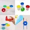 Spill Proof Paint Cups with Colored Lids Paint Brush Cleaner Cup Reusable for Artist Watercolor Painting Art Crafts Supplies (1Pcs Yellow)