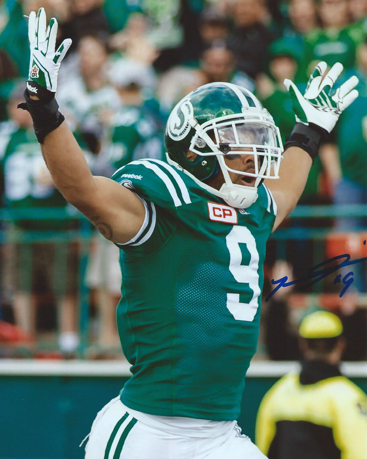 Nic Demski Signed 8x10 Photo Poster painting Saskatchewan Roughriders Autographed COA C