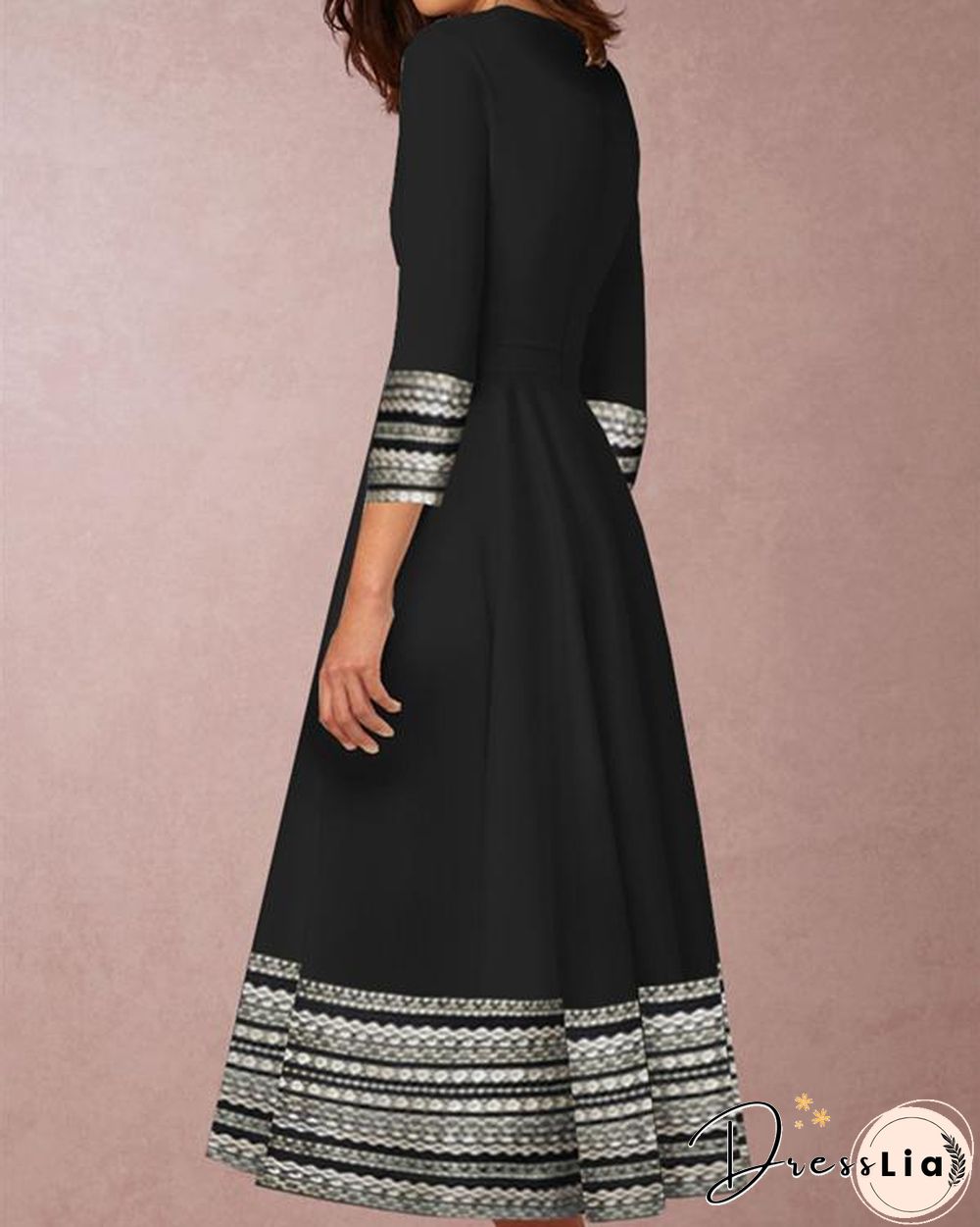 Women V Neck A-Line Evening Party Elegant Plus Size Dress