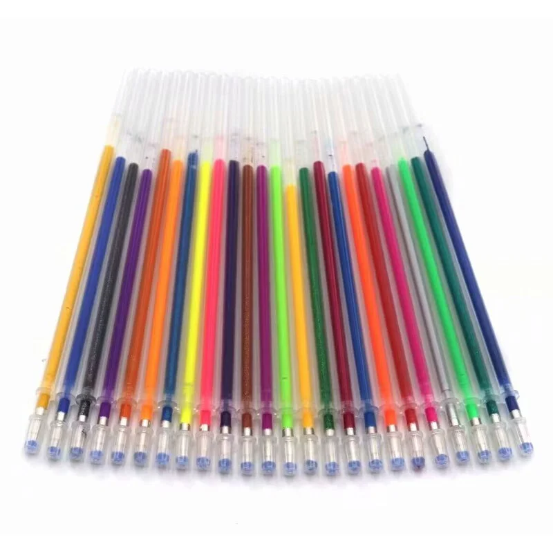 48 Pcs/set 48 Colors Gel Pen Refill Set Multi Colored Painting Gel Ink Pens Refills Rod for School Supplies Stationery