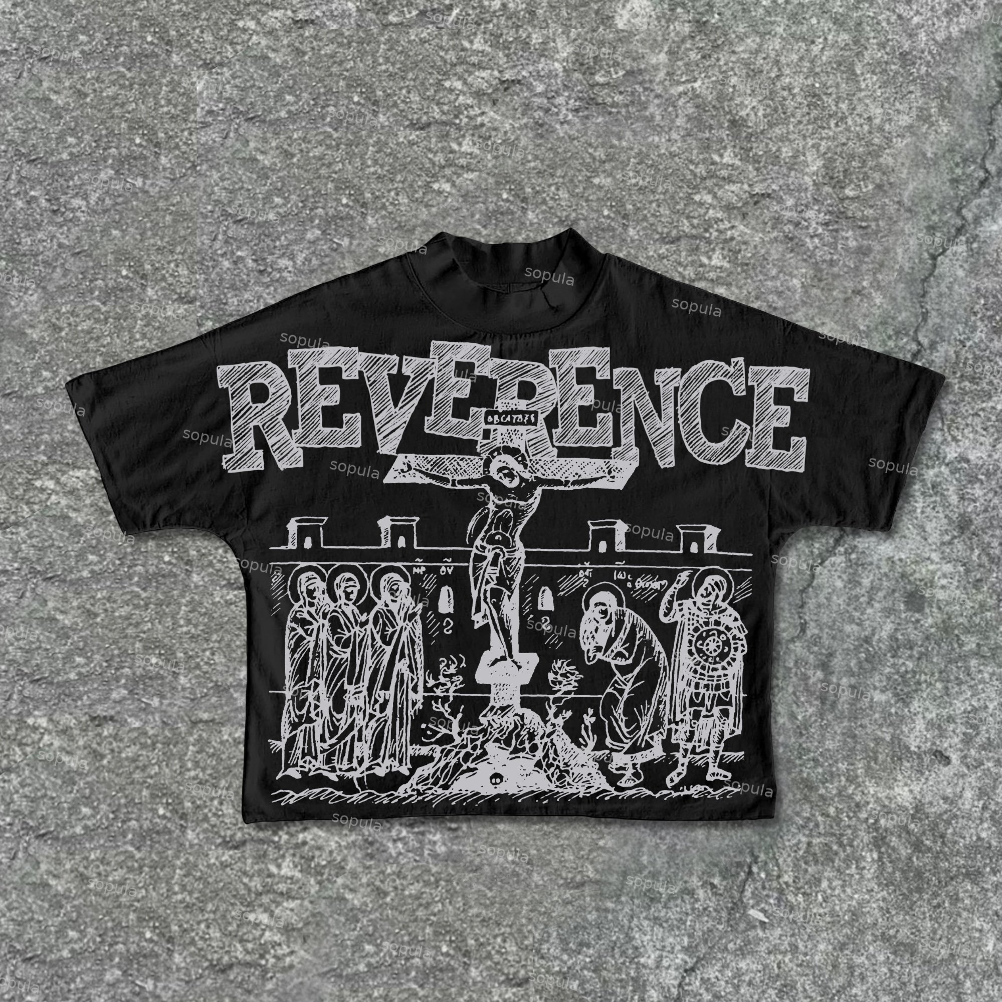 Fear Of God Sketch Style Graphics Cropped T-Shirts - Sopula｜Premium Graphic Tees & Graphic Clothing