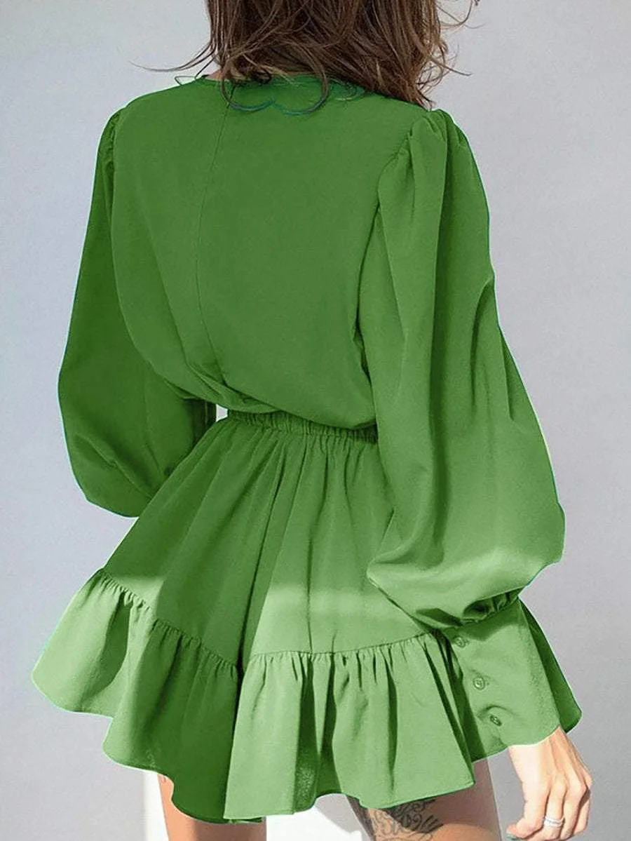 Vintage Balloon Sleeve Dress