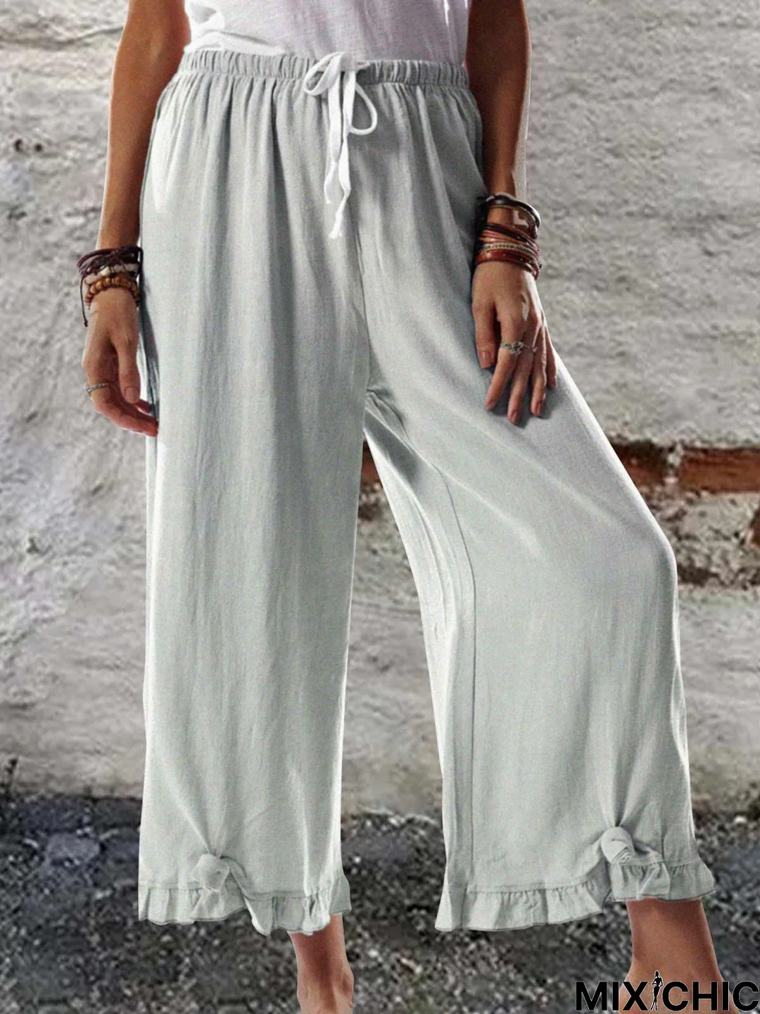 Gray Vintage Cotton Shift Pants