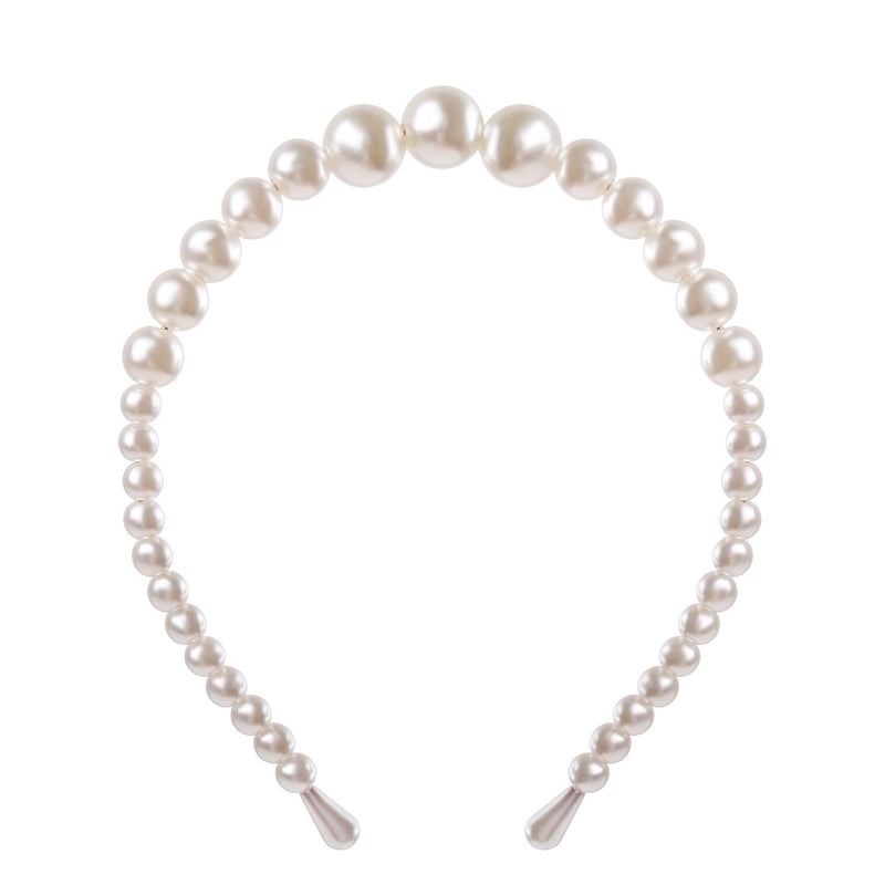 Sweet Geometric Alloy Inlay Artificial Pearls Hair Band
