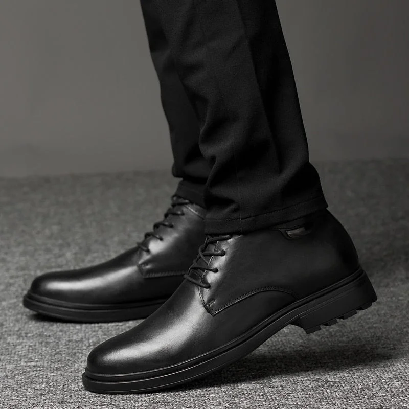 Big Size Winter Warm Mens Outdoor Snow Boots Fashion Office Dress Casual Shoes Men Genuine Leather Original Design Botas Hombre