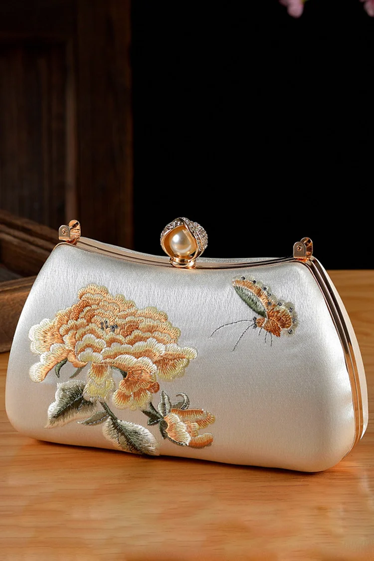 Dinner Vintage Elegant Flower Butterfly Embroidered Clutches Bag 2024 - Xpluswear