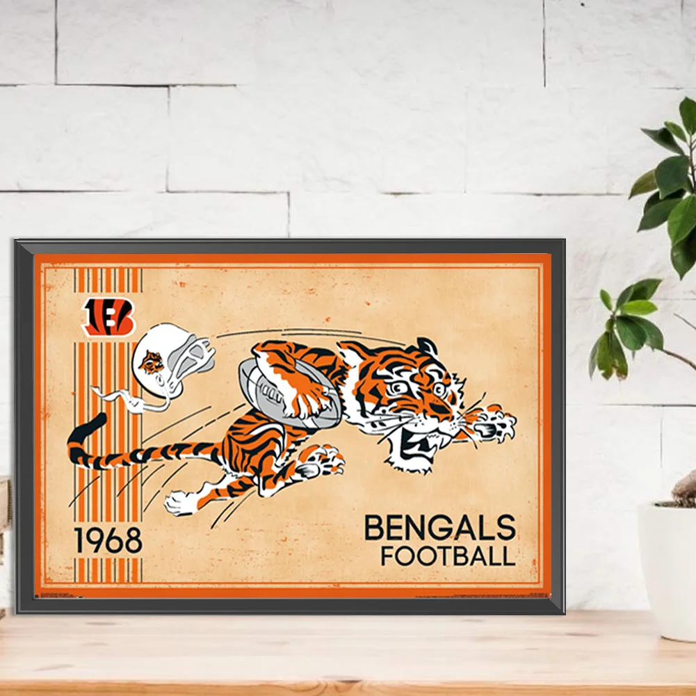 Diamond Painting - Full Round Drill - Cincinnati Bengals(Canvas|45*30cm)