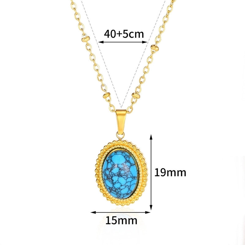 Bohemian Round 304 Stainless Steel Plating Pendant Necklace