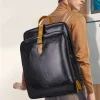 Men's Backpack Genuine Leather Large Capacity Business Leisure Travel Computer Backpack Fashion Cowhide Schoolbag