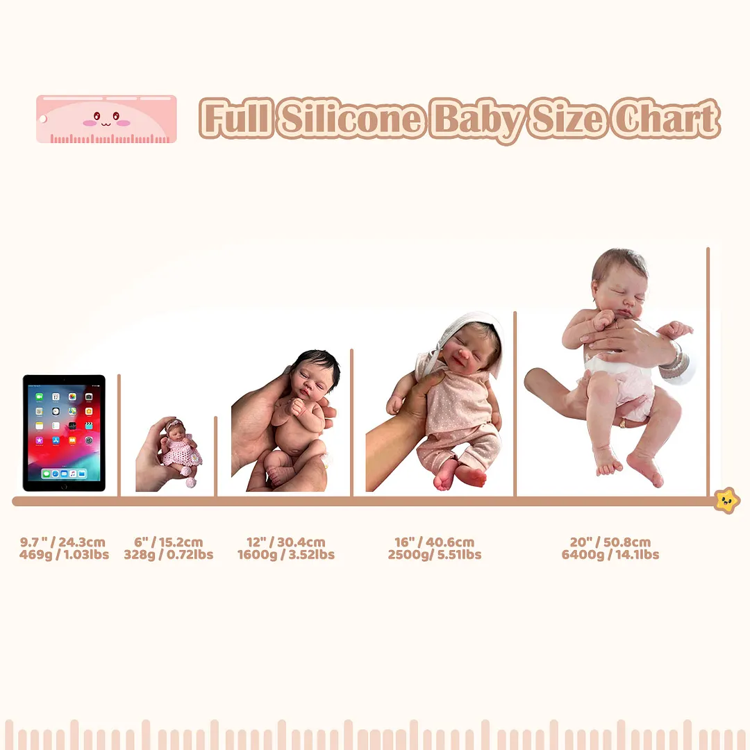 16" Flexible Waterproof Full Solid Silicone Reborn Baby Ollie