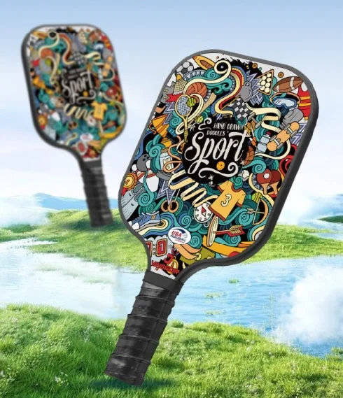 Pickleball Paddle Set with 2 Lightweight Rackets and 4 Balls