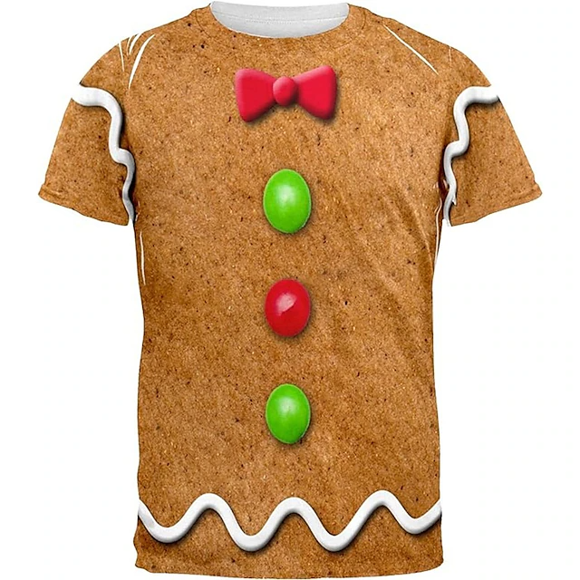 Christmas Gingerbread Funny 3D T-shirt ctolen