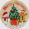 Christmas Snowman-11CT Stamped Cross Stitch 24*24cm/9.45*9.45in