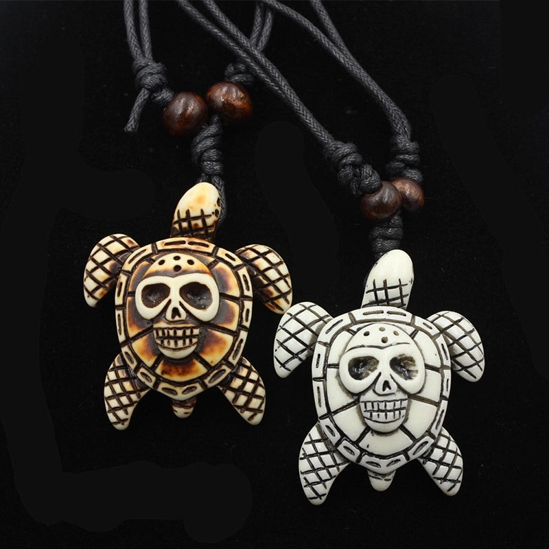 Hip-Hop Retro Tortoise Geometric Resin Men's Pendant Necklace