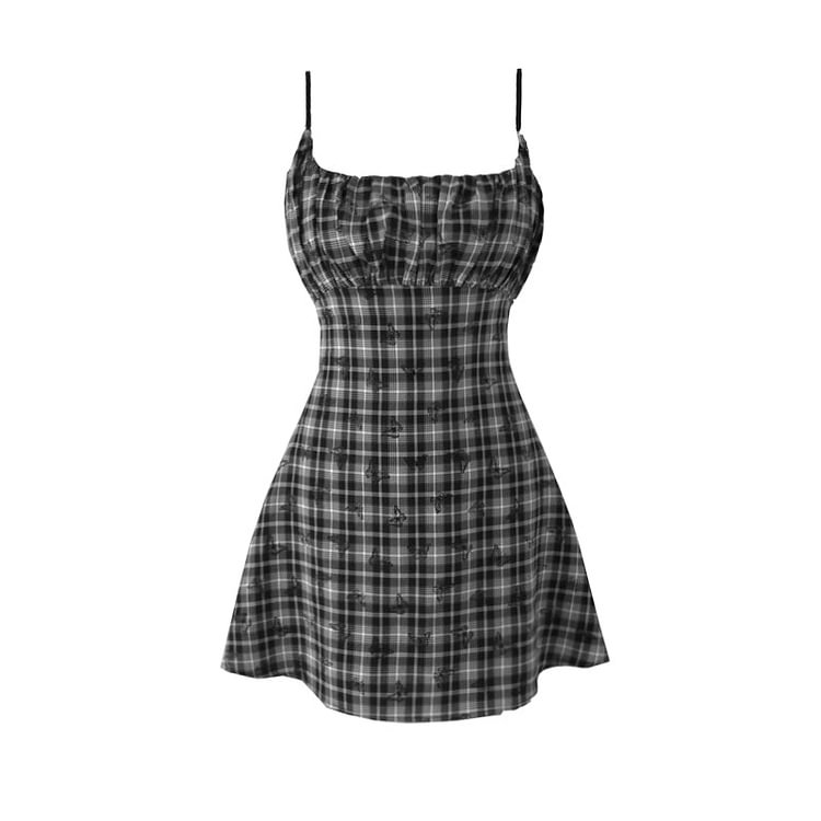 Butterfly Plaid A-line Dress